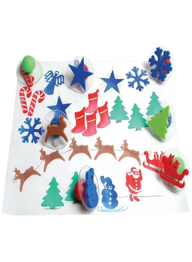 READY 2 LEARN Giant Stampers - Christmas Shapes - Set of 10 - Easy to Hold Foam Stamps for Kids - Arts and Crafts Stamps for Displays, Posters, Signs and DIY Projects - Image 4